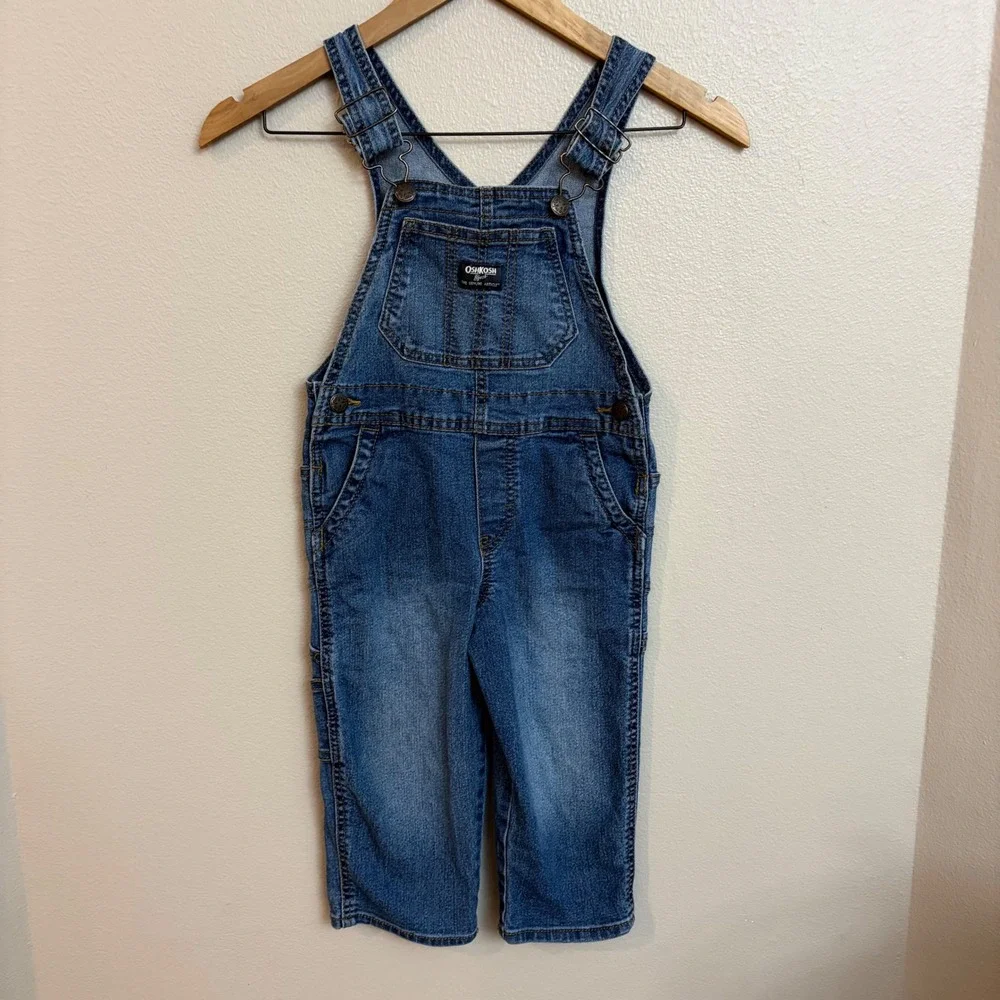 OshKosh B'gosh Denim Bib Overalls 3T Blue Carpenter Workwear Kids